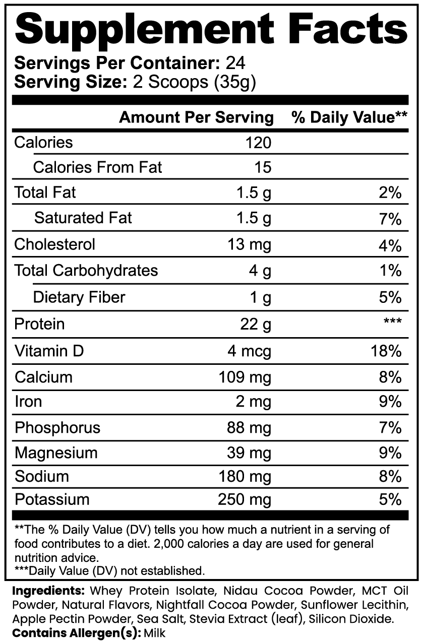 Low Carb 100% Whey Protein Isolate (Chocolate)