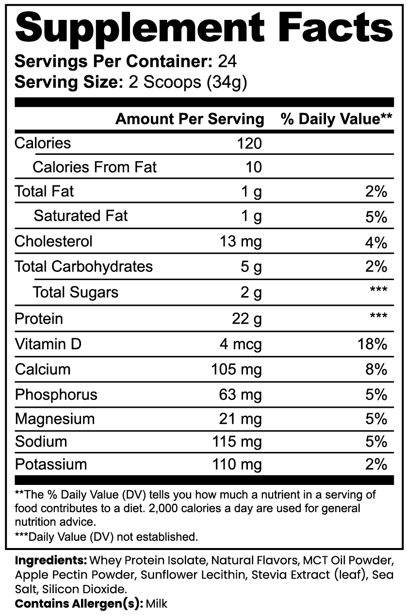 Low Carb 100% Whey Protein Isolate (Vanilla)